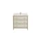 James Martin Vanities 36'' Sgl Vanity, Sunwashed Oak W/ Embossed Shagreen W/ Sgl Hole 3CM Wht Zeus Quartz Top & Bcksplsh D604-V36-SHG-1WZ - alternate 1